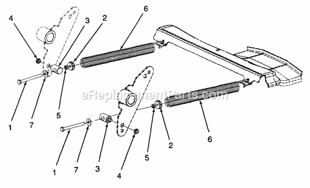Lift Assist Spring Diagram and Parts List for Z54L 53AC365K100 Cub Cadet Lawn Mower
